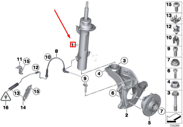 MINI COOPER S JCW R56 Front Left Strut Assembly 31316785769 6785769 NEW GENUINE - Image 4