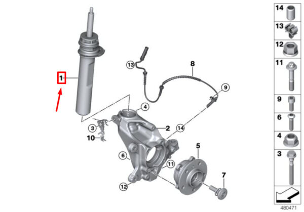 MINI COOPER S F56 FRONT LEFT STRUT 31316852413 NEW GENUINE - Image 4