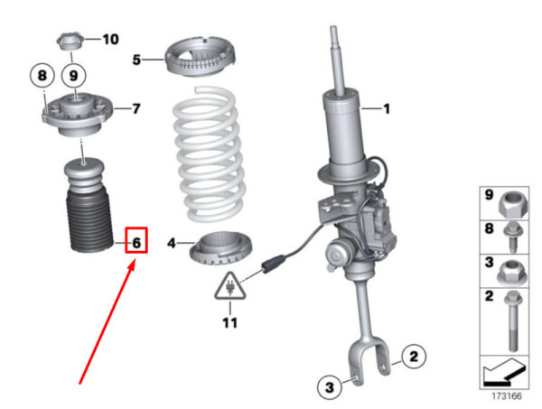BMW 5 Gran Turismo F07 additional shock absorber 6789636 31336789636 NEW ORIGINAL - Image 4
