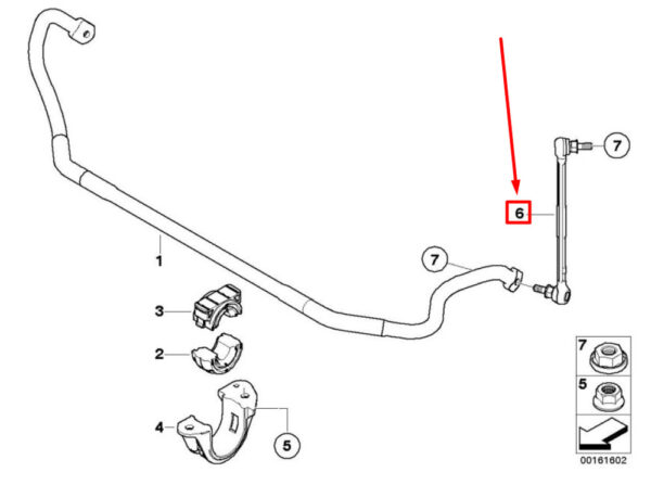 BMW 3 E90 Front Left Sway Bar End Link 2283441 31352283441 NEW ORIGINAL - Image 4