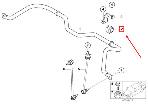 MINI COOPER R50 Front Pendulum Rod Female 31356757146 NEW GENUINE - Image 4