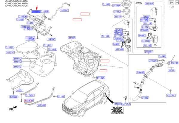314512W000 Hyundai Santa Fe MK3 DM Canister Holder Mount 314512W000 NEW ORIGINAL