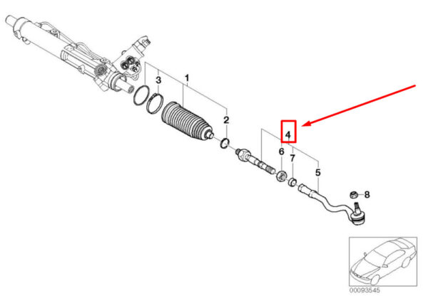 BMW X3 E83 tie rod head 3444999 32103444999 NEW ORIGINAL - Image 4