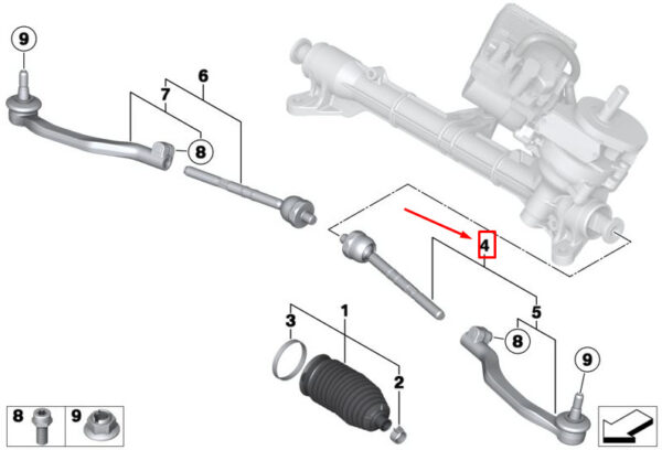 MINI COUNTRYMAN R60 FRONT LEFT TIE ROD 32109803321 9803321 NEW GENUINE - Image 4
