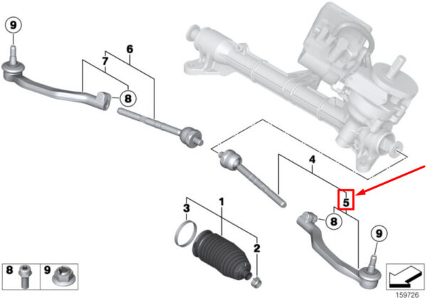 MINI PACEMAN R61 Steering Linkage Left Ball Joint 32109808839 NEW REAL - Image 5
