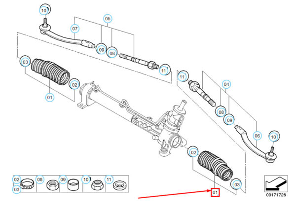 MINI Cooper R50 Steering Rack Repair s 32136756757 NEW GENUINE - Image 4