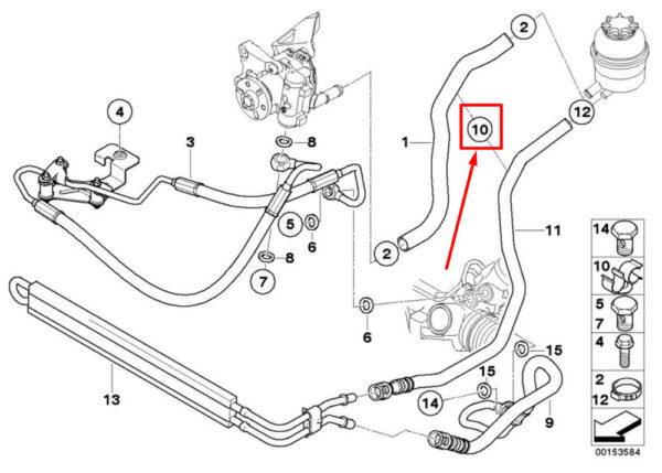 BMW 1 Convertible E88 Steering Oil Line Clip 6770363 32416770363 NEW ORIGINAL - Image 4