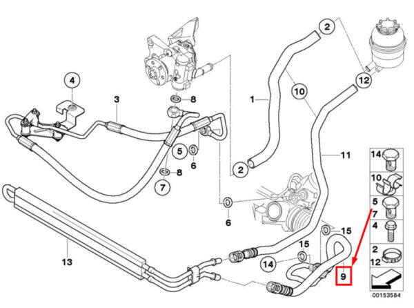 NEW BMW 3 E90 POWER STEERING HOSE 6774858 32416774858 - Image 4