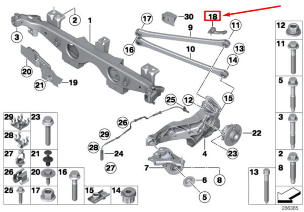 NEW MINI COOPER R56 REAR SUSPENSION ARM IMPACT 33326774032 BUFFERS - Image 4