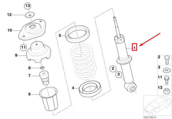 MINI COOPER R50 rear shock absorber 33506764913 6764913 NEW REAL - Image 4