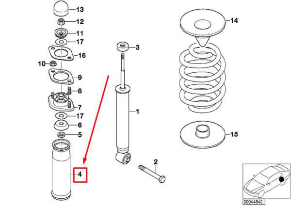 BMW 3 Series E36 rear axle shock protection pipe 33522225911 2225911 NEW ORIGINAL - Image 4