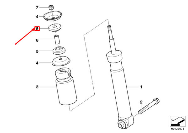 BMW 5 Touring E61 rear strut guide 33526769295 NEW REAL - Image 4