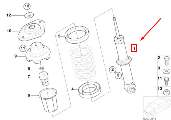 MINI CONVERTIBLE R52 strut strut rear 33526781136 6781136 NEW GENUINE - Image 4