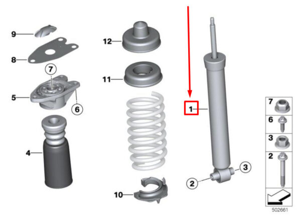 BMW 3 F30, F80 rear shock absorber 33526874372 6874372 NEW REAL - Image 4