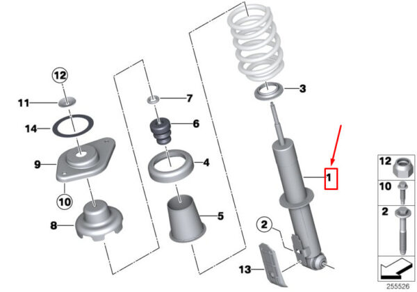 MINI COUNTRYMAN R60 REAR LEFT SHOCK ABSORBER 33529807015 9807015 NEW GENUINE - Image 4