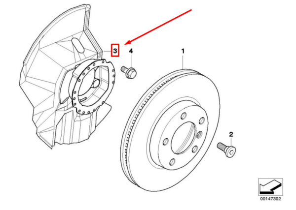 BMW 3 E46 Front Left Brake Disc Protection 34116750129 6750129 NEW ORIGINAL - Image 4