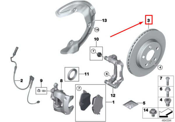 MINI COUNTRYMAN F60 Front Vented Brake Disc 34116799351 NEW GENUINE - Image 4