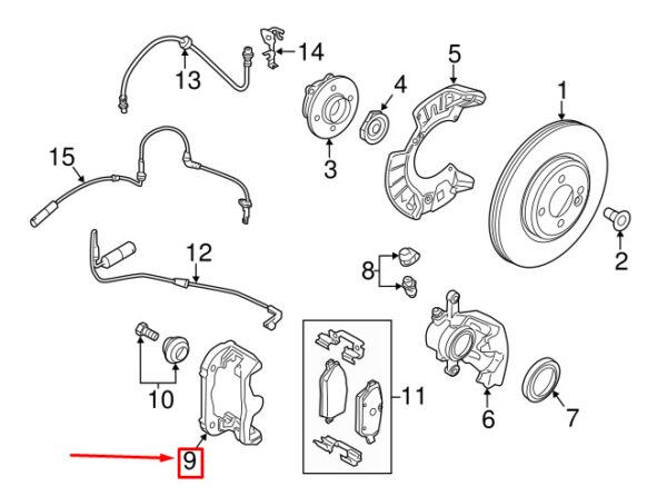 MINI COOPER F56 FRONT LEFT BRAKE CARRIER 6868779 34116868779 NEW GENUINE - Image 4