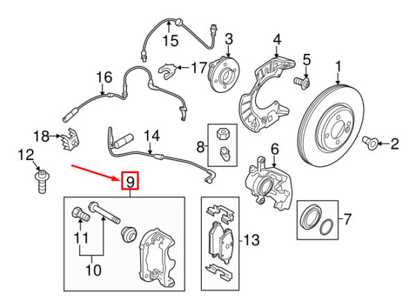MINI COUNTRYMAN R60 FRONT LEFT BRAKE CARRIER 34119804733 9804733 NEW GENUINE - Image 5