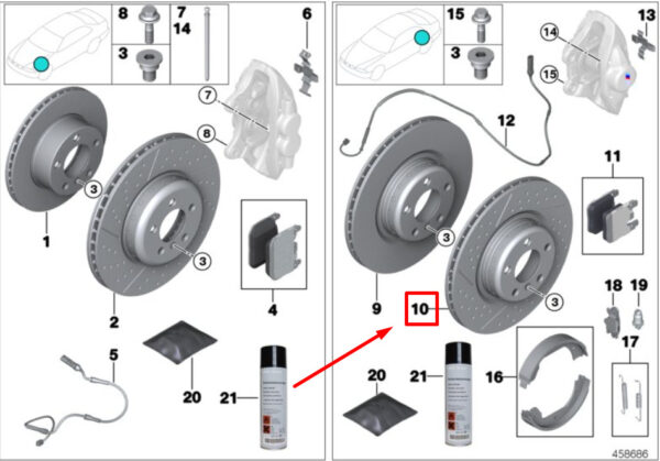 BMW 4 Gran Coupe F36 rear brake disc 34206797600 6797600 new original - Image 4