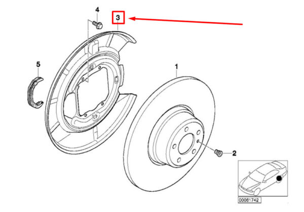 BMW X5 E70 Rear Right Brake Disc Protection 34216857982 NEW ORIGINAL - Image 4