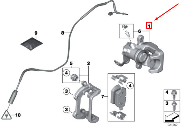 MINI COUNTRYMAN R60 rear right caliper 9804732 34219804732 NEW REAL - Image 4