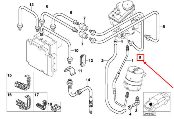 BMW 3 E46 front brake line 2282277 34322282277 NEW ORIGINAL - Image 4