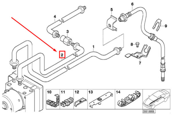 BMW 3 E46 Rear Brake Pipe 6755704 34326755704 NEW ORIGINAL - Image 4