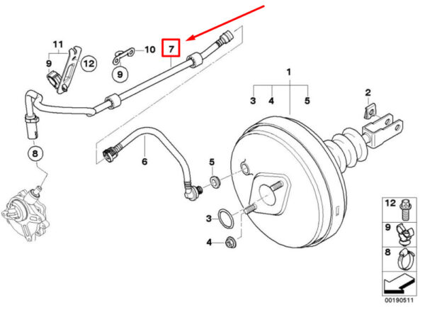 BMW Z4 COUPE E86 VACUUM PIPE 34336768359 6768359 NEW ORIGINAL - Image 5