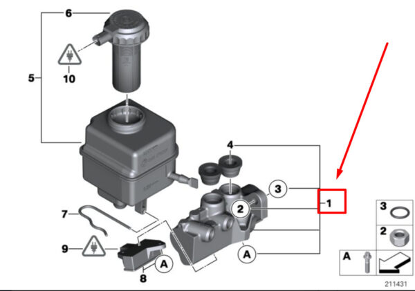BMW 5 F10 main brake cylinder 34336790457 6790457 NEW ORIGINAL - Image 4