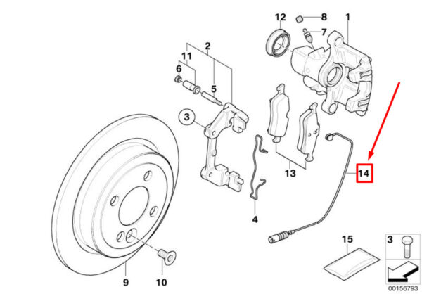 NEW MINI COOPER R50 REAR BRAKE BLOCK SENSOR 34356761448 ORIGINAL - Image 4