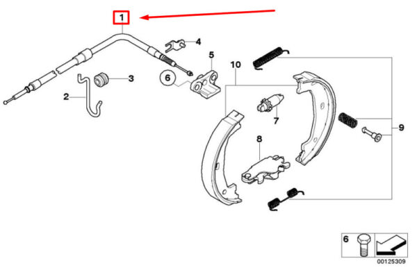 BMW 5 E60 HANDBRAKE CABLE 6770603 34406770603 NEW ORIGINAL - Image 4