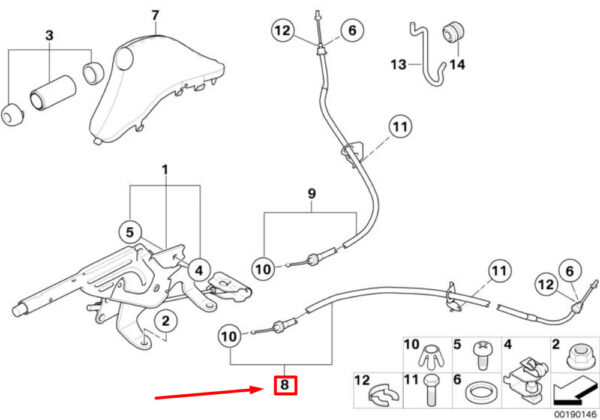 NEW MINI COOPER R50, R53 LEFT BRAKE ROPE 3440677400 ORIGINAL - Image 4
