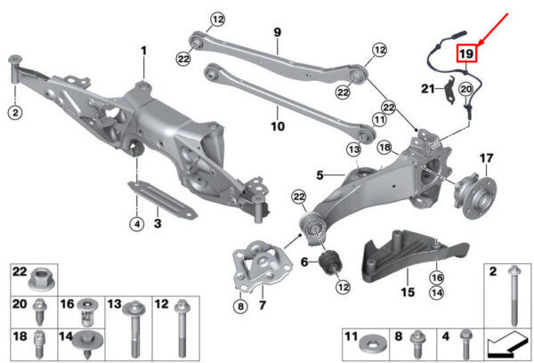 NEW MINI COOPER F56 REAR SPEED ABS SENSOR 34526858467 6858467 GENUINE - Image 4