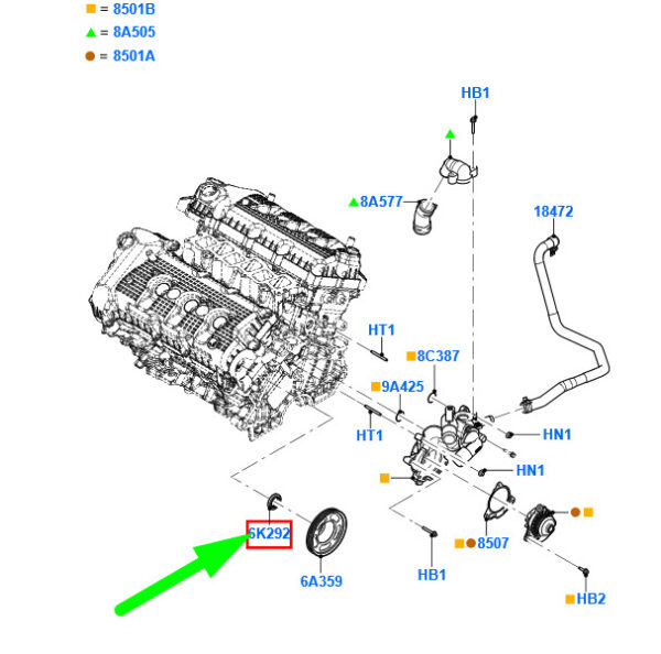 NEU FORD MAVERICK NOCKENWELLE FRONTDICHTUNG ASSY 3505299 F43E-6K292-AB ORIGINAL - Image 3