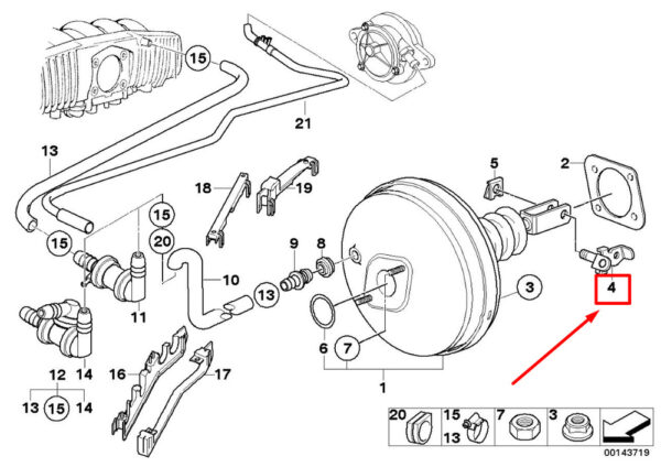BMW 5 E39 brake pedal fork bolt 1162991 35211162991 NEW ORIGINAL - Image 4
