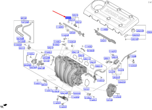3530925000 Hyundai Santa FE MK3 DM Injection Nozzle Clip 3530925000