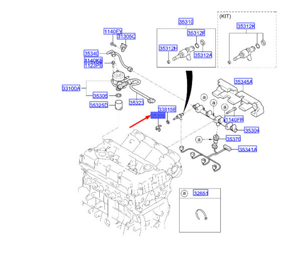 353112G700 Hyundai Santa FE MK3 DM Injection Nozzle Clip 353112G700