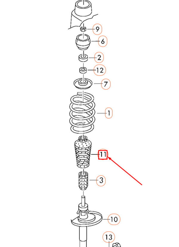 NEW AUDI A1 8X FRONT SHOCK ABSORBER BELLOWS 357413175A ORIGINAL - Image 4