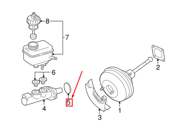 NEW VW BEETLE 9C MASTER CYLINDER GASKET 357611243 ORIGINAL - Image 4