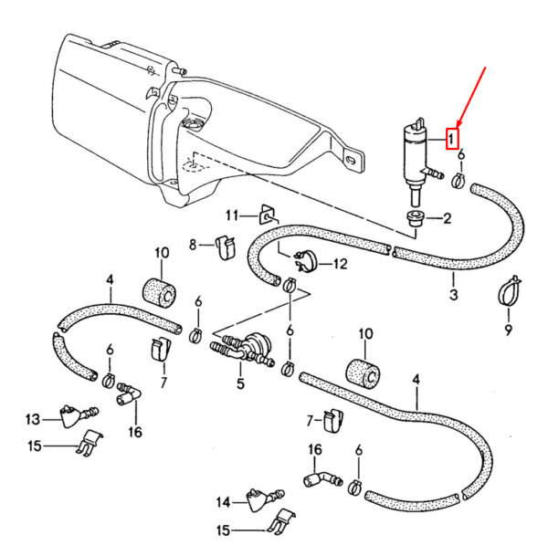 Porsche 968 pump for windshield washer 357955681 new original - Image 5