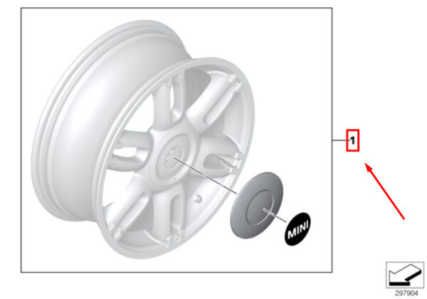 MINI COOPER CLUBMAN R55 Wheel Cap Trim Set 36132321394 NEW GENUINE - Image 5