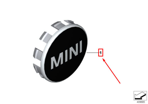 MINI CLUBMAN F54 Wheel Center Caps Set 36132354149 NEW GENUINE - Image 4