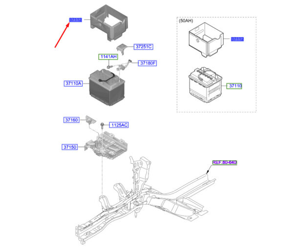 Hyundai Kona MK1 Battery Insulating Pad 37112A7100, Original - Image 5