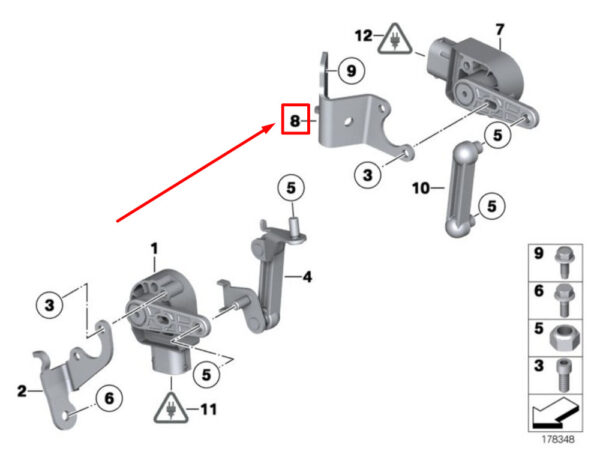 BMW 7 F01, F02 Bracket for Ride Height Sensor Left 37146786797 6786797 NEW ORIGINAL - Image 4