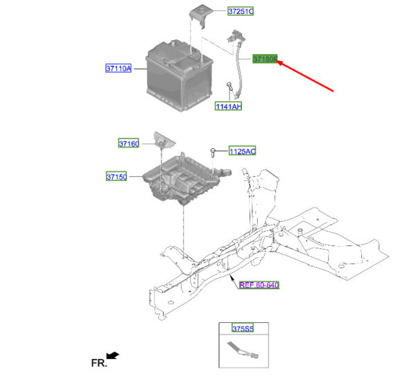 37180K4500 Hyundai Kona Electric MK1 Batteriesensorbaugruppe 37180K4500