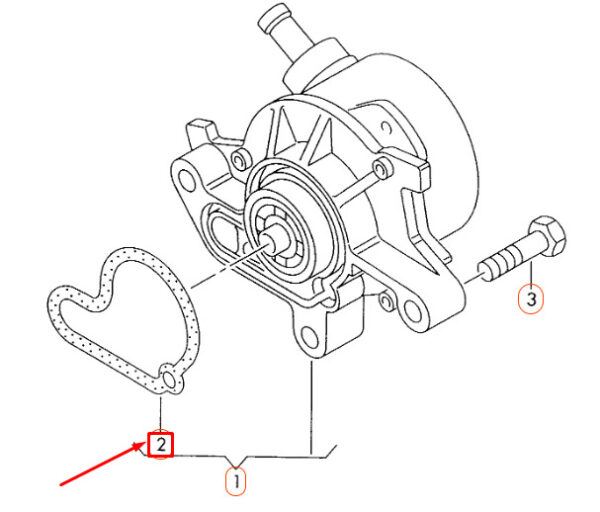 New Audi A3 8L VACUUM PUMP SEAL 038145345 - Image 3