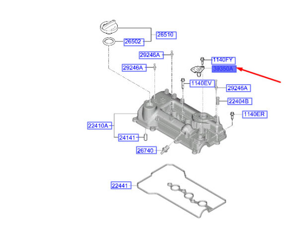 3935004100 Hyundai Kona MK1 reverb sensor top center 3935004100 NEW ORIGINAL