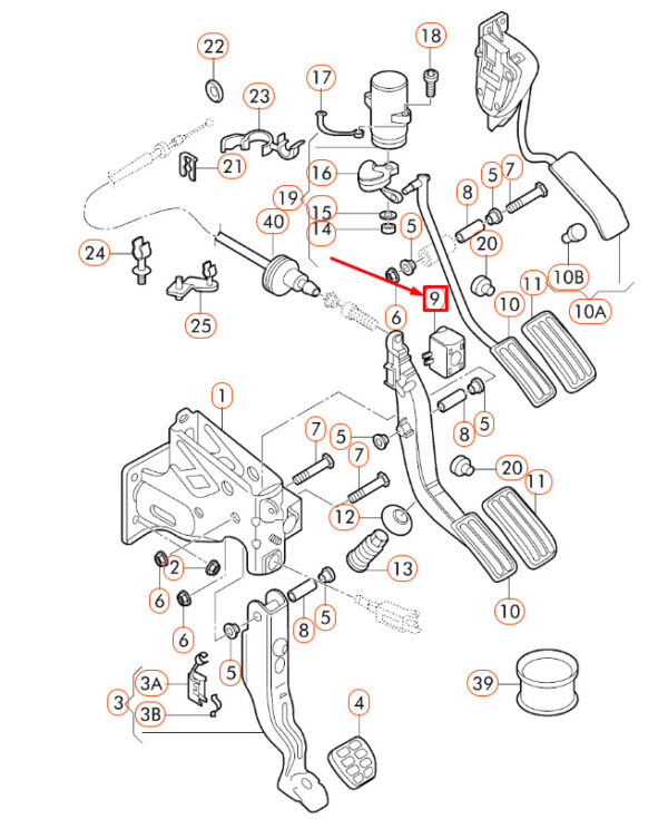NEW VW BEETLE 9C ACCELERATOR PEDAL BALANCE WEIGHT LHD 3A1721871 - Image 4