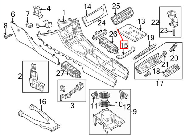 NEW VW CC 35 CENTER CONSOLE TRIM 3AA863324APD4 ORIGINAL - Image 4